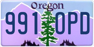 OR license plate 991OPD