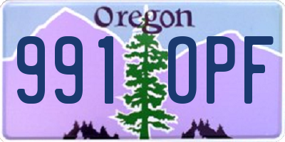 OR license plate 991OPF