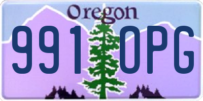 OR license plate 991OPG