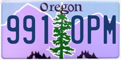 OR license plate 991OPM