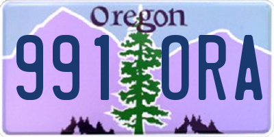 OR license plate 991ORA