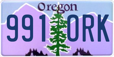 OR license plate 991ORK