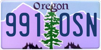 OR license plate 991OSN