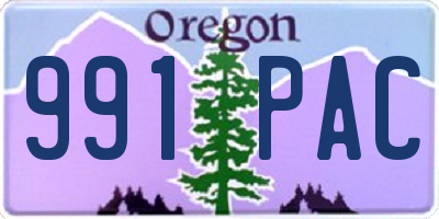 OR license plate 991PAC