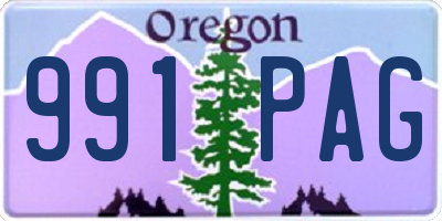 OR license plate 991PAG