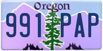 OR license plate 991PAP