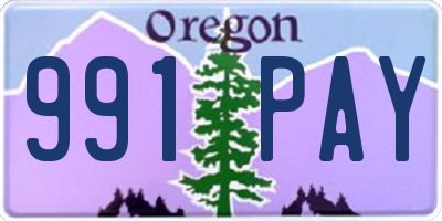 OR license plate 991PAY