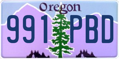 OR license plate 991PBD