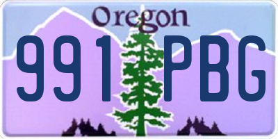 OR license plate 991PBG