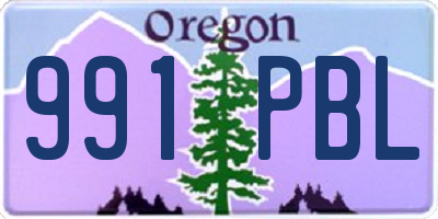 OR license plate 991PBL