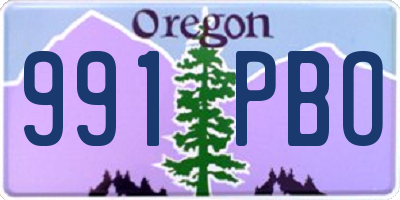 OR license plate 991PBO