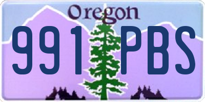 OR license plate 991PBS