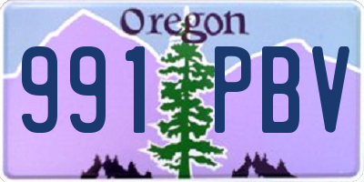 OR license plate 991PBV