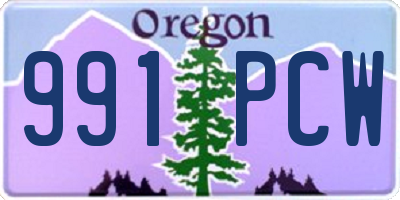 OR license plate 991PCW