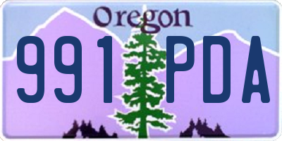 OR license plate 991PDA