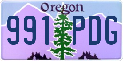 OR license plate 991PDG