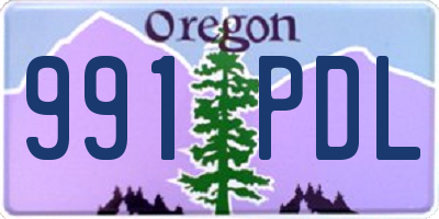 OR license plate 991PDL