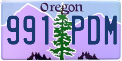 OR license plate 991PDM