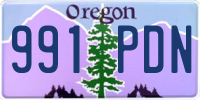 OR license plate 991PDN