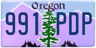 OR license plate 991PDP