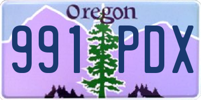 OR license plate 991PDX