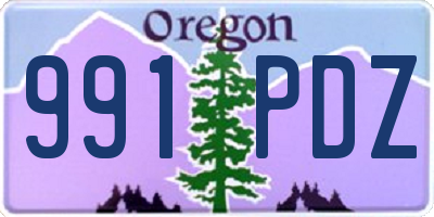 OR license plate 991PDZ