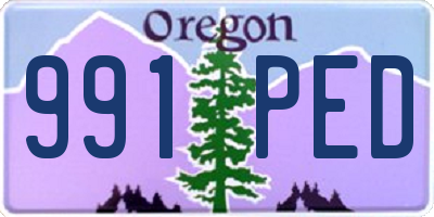 OR license plate 991PED