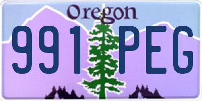 OR license plate 991PEG