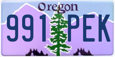 OR license plate 991PEK