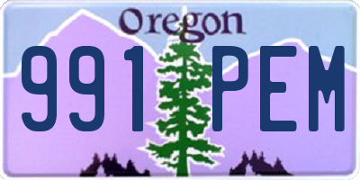 OR license plate 991PEM