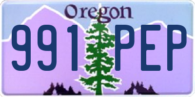 OR license plate 991PEP