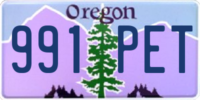 OR license plate 991PET
