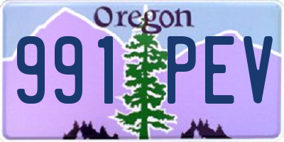 OR license plate 991PEV