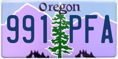 OR license plate 991PFA