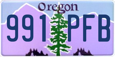 OR license plate 991PFB