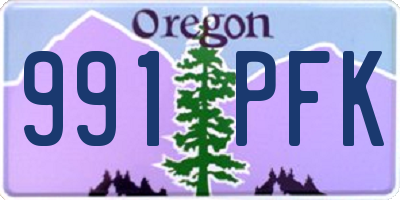 OR license plate 991PFK