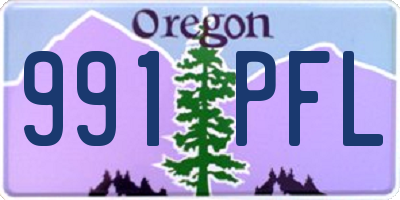 OR license plate 991PFL