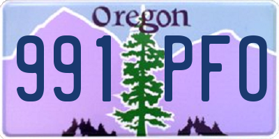 OR license plate 991PFO
