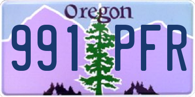 OR license plate 991PFR