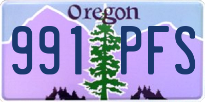 OR license plate 991PFS