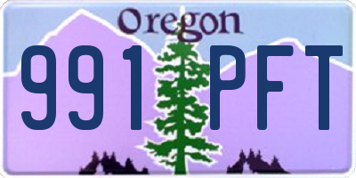 OR license plate 991PFT