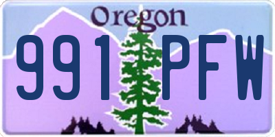 OR license plate 991PFW