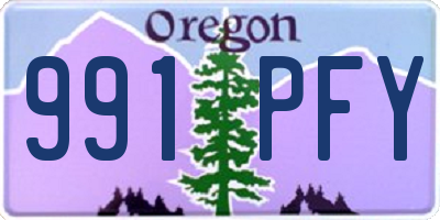 OR license plate 991PFY