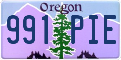 OR license plate 991PIE