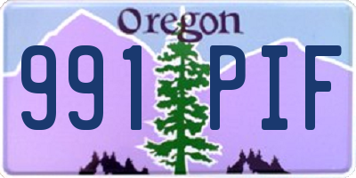 OR license plate 991PIF