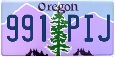 OR license plate 991PIJ