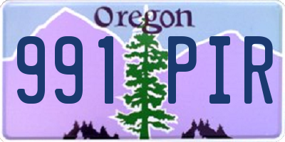 OR license plate 991PIR