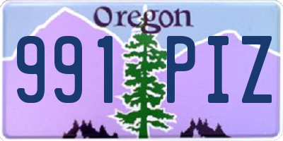 OR license plate 991PIZ