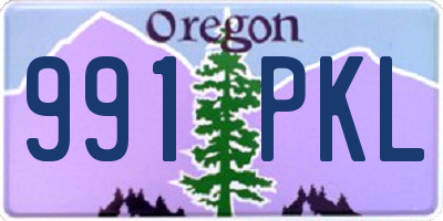 OR license plate 991PKL