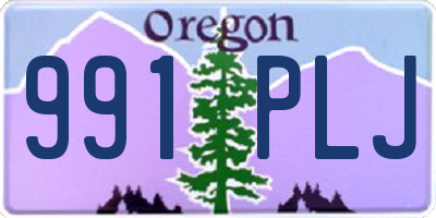 OR license plate 991PLJ